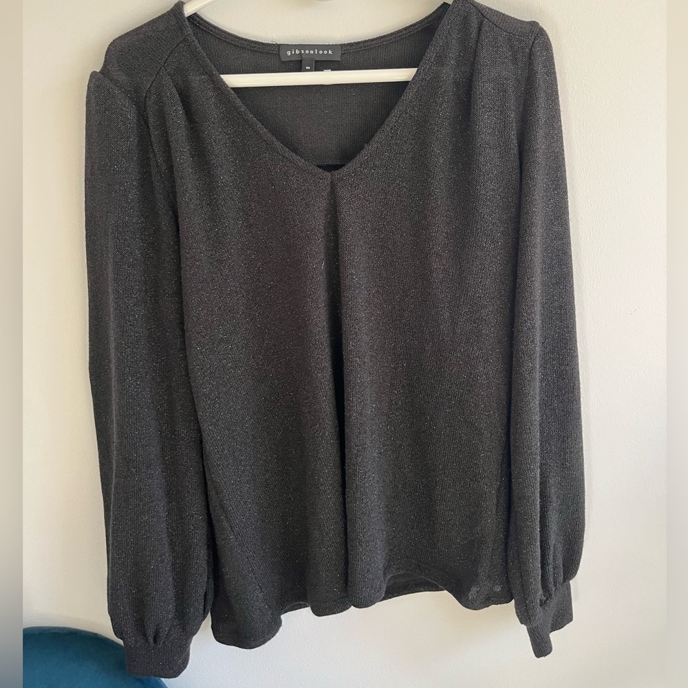 Shimmery black top